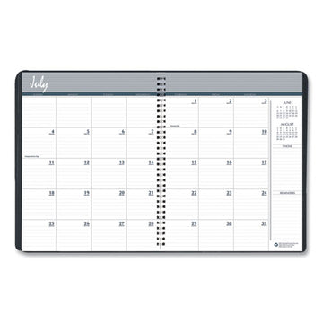 House of Doolittle™ 14-month Recycled Ruled Monthly Planner, 11 X 8.5, Black Cover, 14-month (july To Aug): 2021 To 2022 freeshipping - TVN Wholesale